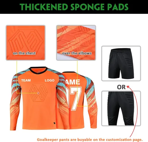 Vista 5 de LAIFU Camisetas de portero de fútbol personalizadas para jóvenes y adultos, con nombre y logotipo de número