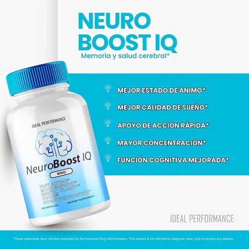 Vista 3 de Neuro Boost IQ Capsules, NeuroBoost IQ suplemento cerebral para píldoras de apoyo de salud y memoria, máxima fuerza, píldoras nootrópicas de fórmula