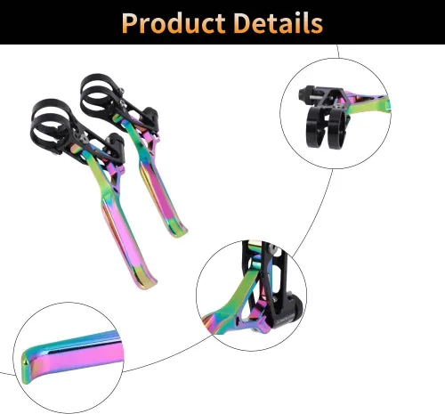 Vista 4 de Keenso Palancas de freno de bicicleta, aleación de aluminio ultraligera, palanca de freno deslizante de aceite, accesorio de ciclismo para bicicleta