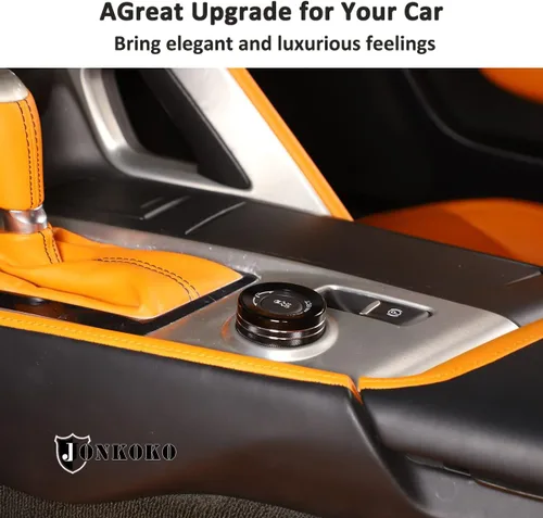 Vista 5 de Cubierta de aleación para botón de consola central para interior de automóvil, compatible con Chevrolet Corvette C7 2014-2019 para modo de Negro