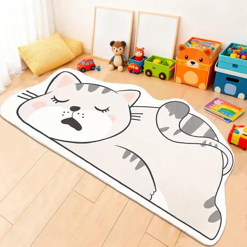 Vista 13 de Alfombra de juego para niños, 5.2 pies, esponjosa, alfombra de área para dormitorio de gatos, lavable para habitación de niños y niñas