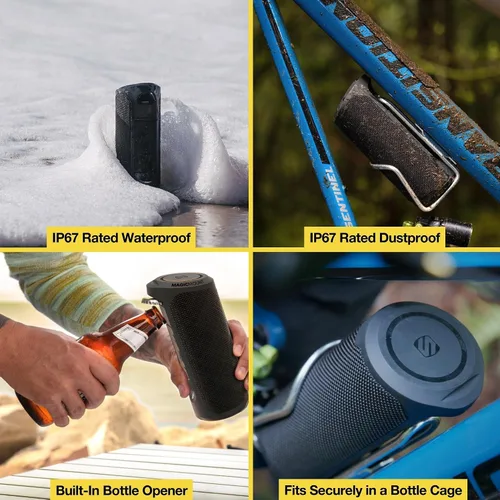 Vista 7 de Scosche BoomBottle MS MagSafe - Altavoz magnético Bluetooth IP67, resistente al agua, altavoz inalámbrico Bluetooth portátil para bicicletas