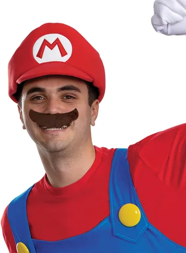 Vista 3 de Disfraz de Mario, disfraz unisex oficial de Super Mario para adultos y accesorios