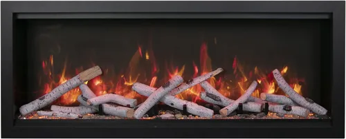 Vista 3 de Amantii SYM-60-XT-BESPOKE Symmetry - Chimenea eléctrica empotrada extra alta de 60 pulgadas para interiores y exteriores, altavoz Bluetooth WiFi