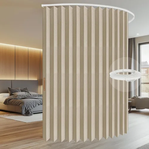 Vista 2 de Cortinas 100% opacas para puertas corredizas de cristal, cortinas extra anchas para puerta corrediza de patio, incluyen riel de cortina de techo