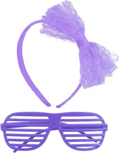 Vista 4 de Miayon - Accesorios de disfraces 6 en 1 para niños trajes y vestidos elegantes de los años 1970 y 1980 para fiestas de cosplay o fiestas temáticas