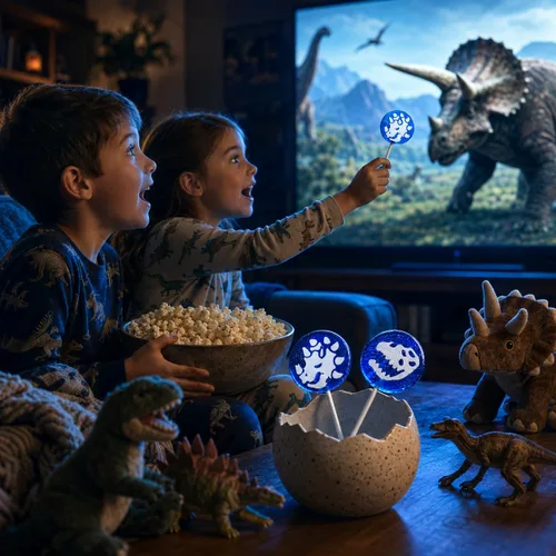 Vista 7 de 20 unidades de paletas de tatuajes de dinosaurio, ideales para rellenos de bolsas de fiesta, envueltos individualmente 0.28 oz - Pops