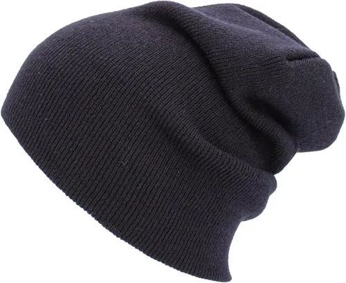 Vista 6 de KBETHOS Made in USA - Gorro de punto acrílico doblado con puños para hombre y mujer, color liso, unisex, frío 1. Gorro largo sólido negro