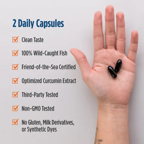 Vista 4 de Nordic Naturals Memoria Omega con curcumina, limón, 60 geles blandos, 1000 mg de omega-3 + 400 mg de curcumina optimizada, memoria, cognición