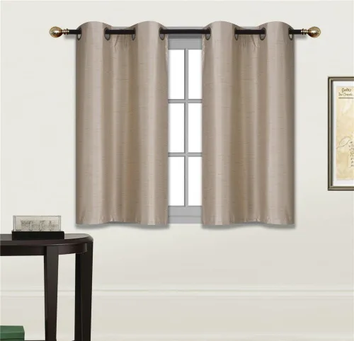 Vista 12 de Elegant Home - Cortina opaca con aislamiento de seda sintética con ojales, 2 paneles de 28 pulgadas de ancho x 36 pulgadas de largo, cada uno