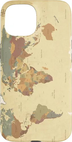 Vista 6 de Funda para teléfono inteligente con diseño de mapa mundial para iPhone 17