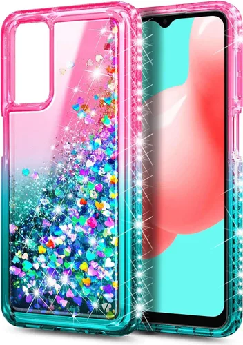 Vista 2 de NZND Funda para Samsung Galaxy A23 5G/4G con protector de pantalla de vidrio templado (cobertura máxima), soporte de anillo/correa de muñeca, bonita