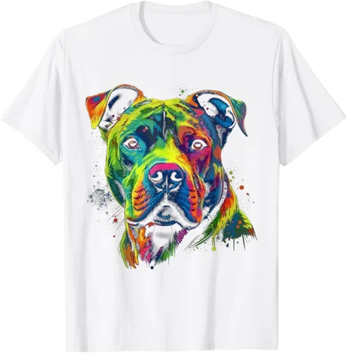 Vista 4 de Pit Bull Mom Dog Lover - Camiseta artística para mujer, Negro