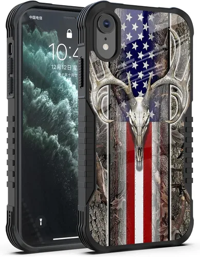 Vista 7 de Funda compatible con iPhone XR para hombres y niños, resistente a los golpes, funda de policarbonato duro de silicona suave, resistente a