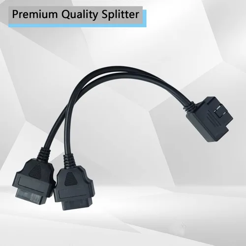 Vista 5 de OBD2 Divisor de ángulo recto Y Cable Divisor macho a 2 Cable de extensión hembra 11.8 in/12
