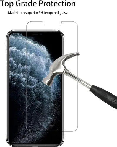 Vista 5 de Marco de fácil alineación diseñado para iPhone11 Pro/iPhone Xs/iPhone X Película protectora de pantalla de vidrio templado, paquete de 2