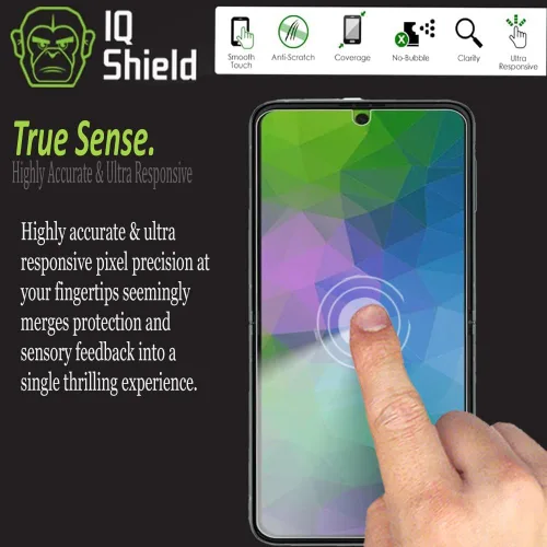 Vista 9 de IQShield Paquete de 2 protectores de pantalla para Samsung Galaxy Z Flip 3 5G (no vidrio), fácil de instalar, ultra fino, antiarañazos
