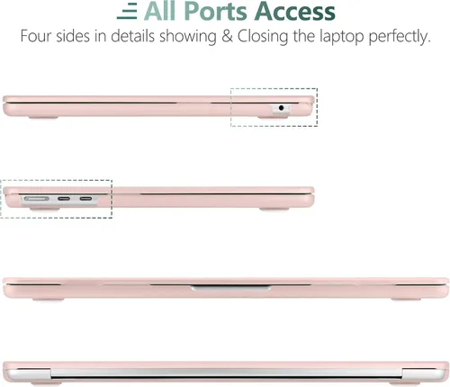 Vista 7 de TWOLSKOO Compatible con funda para MacBook Air M4 de 15 pulgadas versión 2025-2023 M4 A3241 M3 A3114 M2 A2941, carcasa rígida de plástico y Tiza