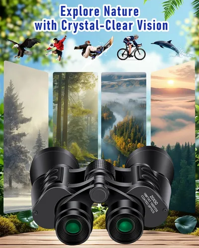 Vista 9 de 20x50 prismáticos de alta potencia para adultos, prismáticos claros y duraderos para observación de aves, turismo, observación de vida silvestre