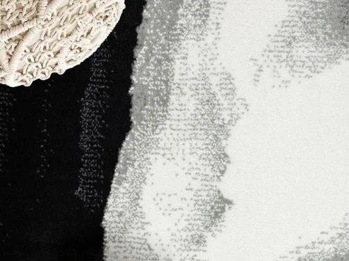 Vista 6 de Abani Rugs - Alfombra moderna de 2 x 3 pies, diseño floral en blanco y negro, alfombra 3D geométrica contemporánea, colección Arto