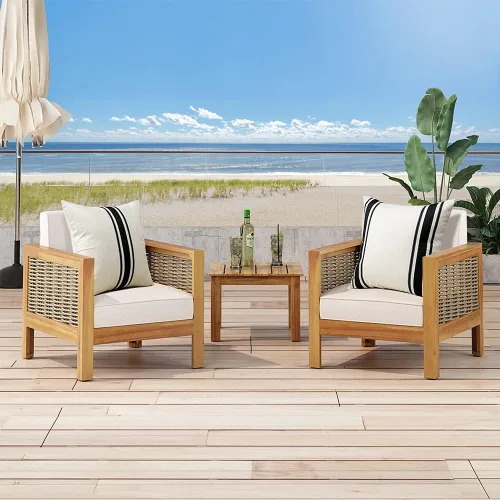 Vista 3 de OTOSTAR Paquete de 2 fundas de almohada decorativas impermeables para exteriores de 16x16 pulgadas, fundas de almohada de lino geométrico, fundas