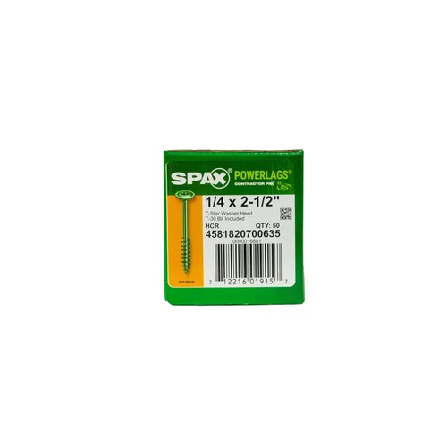 Vista 2 de SPAX Tornillos de retraso de madera estructural con cabezal de arandela exterior de 1/4" x 2-1/2", broca Torx T-Star (50 EA) incluida, resistente a