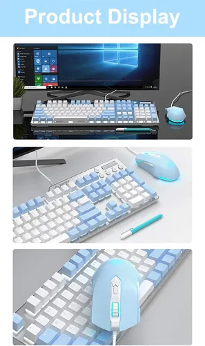 Vista 3 de Lomiluskr AJ52 - Ratón para juegos con cable 7 botones programables ratones para computadora con retroiluminación LED RGB 200-4800 DPI ajustable