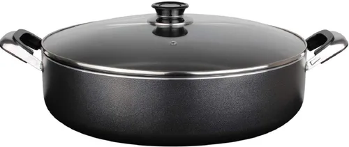 Vista 22 de Alpine Cuisine Olla antiadherente de 2.2 cuartos de galón con tapa de vidrio templado y asas de transporte, utensilios de cocina multiusos, horno