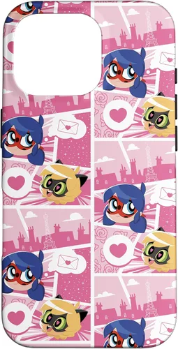 Vista 20 de Miraculous Ladybug Chibi Collection Mensaje para Cat Noir Funda para iPhone 17