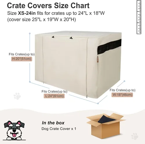 Vista 6 de HiCaptain Funda para Jaula de Perro 24.0" L x 18.0" A x 20.0" Al con Malla Transpirable, Funda para Perrera Duradera Heavy Duty, Paneles con Doble