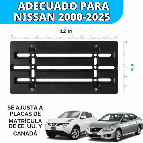 Vista 2 de Soporte de placa de parachoques delantero para Nissan 2000-2026, juego de soportes de placa con 6 tornillos únicos y kit de llave, kit de montaje