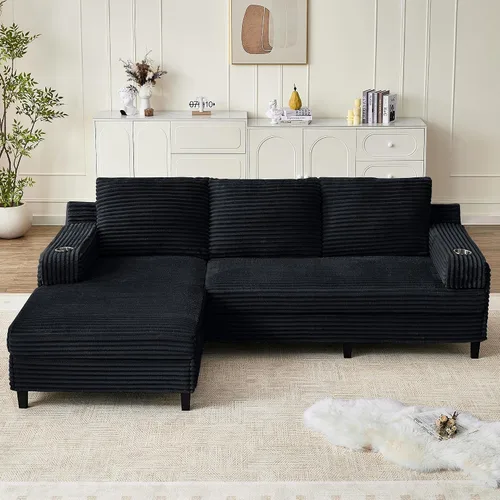 Vista 10 de Sofá de nube deshuesado de 103 pulgadas, moderno sofá modular en forma de L con diván orientado hacia la izquierda, sofá de asiento profundo