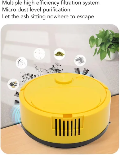 Vista 7 de Ejoyous Aspiradora robótica, aspiradora robótica de carga USB, mini robot de barrido inteligente para suelos de madera, azulejos, alfombras, suelos