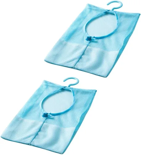 Vista 4 de DOITOOL Bolsa de malla para ropa sucia, 2 unidades, cestas de malla para lavandería, clips de malla para ropa, bolsa de malla con colgador, pinza