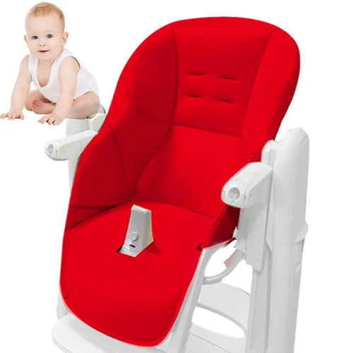 Vista 11 de LAFANDE Fundas para silla alta para bebé, cojín para silla de comedor de bebé, cojín transpirable, piel sintética con asiento acolchado para Peg