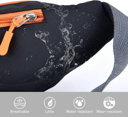 Vista 4 de Riñonera deportiva para hombres y mujeres, cangurera grande, bolsa cruzada para la cintura, transpirable, duradera, ligera y cómoda, gran capacidad