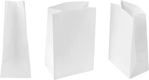 Vista 5 de Perfect Stix Bolsas de papel blanco kraft de 4 libras, paquete de 125 unidades (bolsa blanca de kraft 4-125)