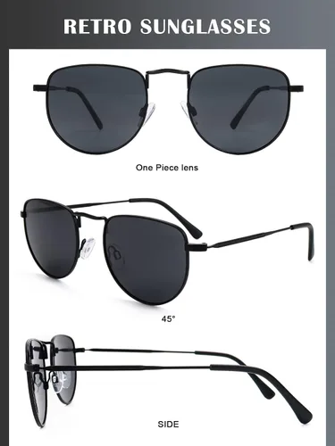 Vista 2 de Sahouna Polarized Small Sunglasses for Women Men - Trendy Semicircle Sun Glasses