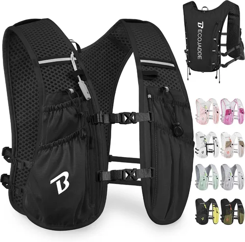 Vista 33 de BECOJADDE Chaleco de Hidratación Mochila para Correr para Hombres Mujeres, Mochila de Hidratación Ligera de 5L para Correr, Chaleco de Hidratación