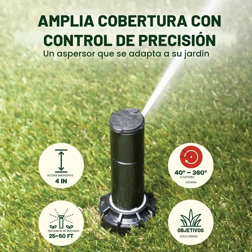 Vista 3 de Rain Bird 5000 - Cabezal de aspersor accionado por engranajes de ajuste Paquete de 4, entrada de 3/4 pulgadas, aspersor desplegable de 4 pulgadas