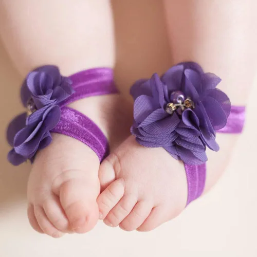 Vista 2 de Toptim Sandalias descalzos para bebé niña con flores para niños pequeños