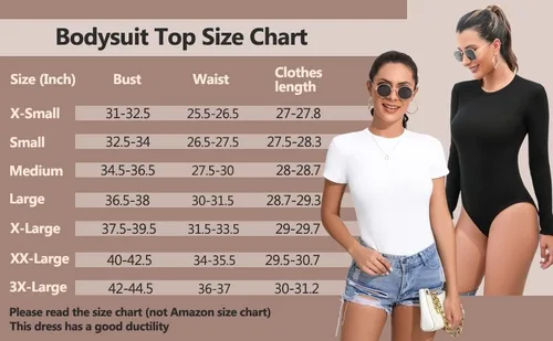 Vista 6 de UNTYHOTS Body de manga larga para mujer, cuello redondo, camisetas básicas acanaladas