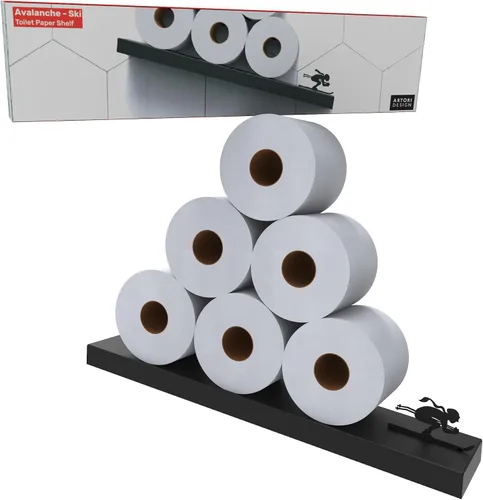 Vista 12 de Artori - Estante flotante de papel higiénico – Decoraciones de pared de baño, soporte de papel higiénico de pared inclinado, organizador