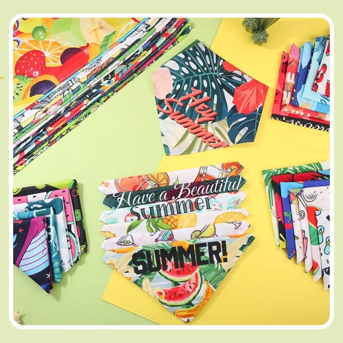 Vista 3 de Chunful - 50 bandanas de verano para perros y mascotas, bufandas triangulares a granel, babero, disfraz de mascota de temporada, traje de gato
