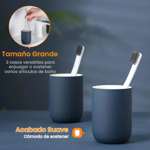 Vista 3 de DUFU - Juego de accesorios de baño azul, 4 piezas, cerámica