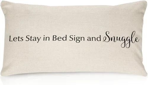 Vista 34 de Sweet Dreams - Fundas de almohada lumbar de lino y algodón de 12 x 18 pulgadas, funda de almohada rectangular decorativa de granja, divertida