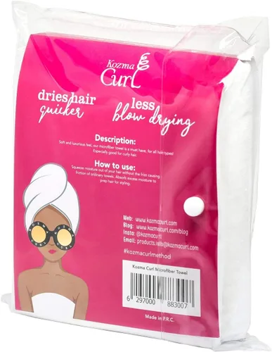 Vista 2 de Toalla de microfibra grande 20 x 37 pulgadas Toalla de microfibra antiencrespamiento para cabello rizado Turbante absorbente súper suave