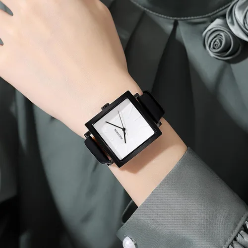 Vista 6 de Reloj de cuero impermeable para mujer, reloj de pulsera de cuarzo para muñecas pequeñas, diseño fino