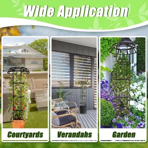 Vista 7 de Quibbay Enrejado de Jardín para Plantas Trepadoras al Aire Libre, Enrejado de 41.3 Pulgadas con Parte Superior en Forma de Seta para Plantas