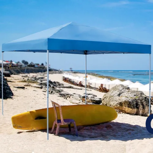 Vista 2 de F2C Tienda de campaña plegable ajustable de 10 x 10 pies, refugio de protección solar impermeable al aire libre con bolsa de transporte con ruedas